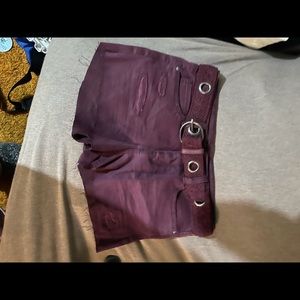Black/white shorts size M; maroon shorts size 9